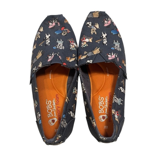 NWOT Bobs From Sketchers Plush Dog Pattern Slide On Shoes Size 8. - Picture 3 of 8